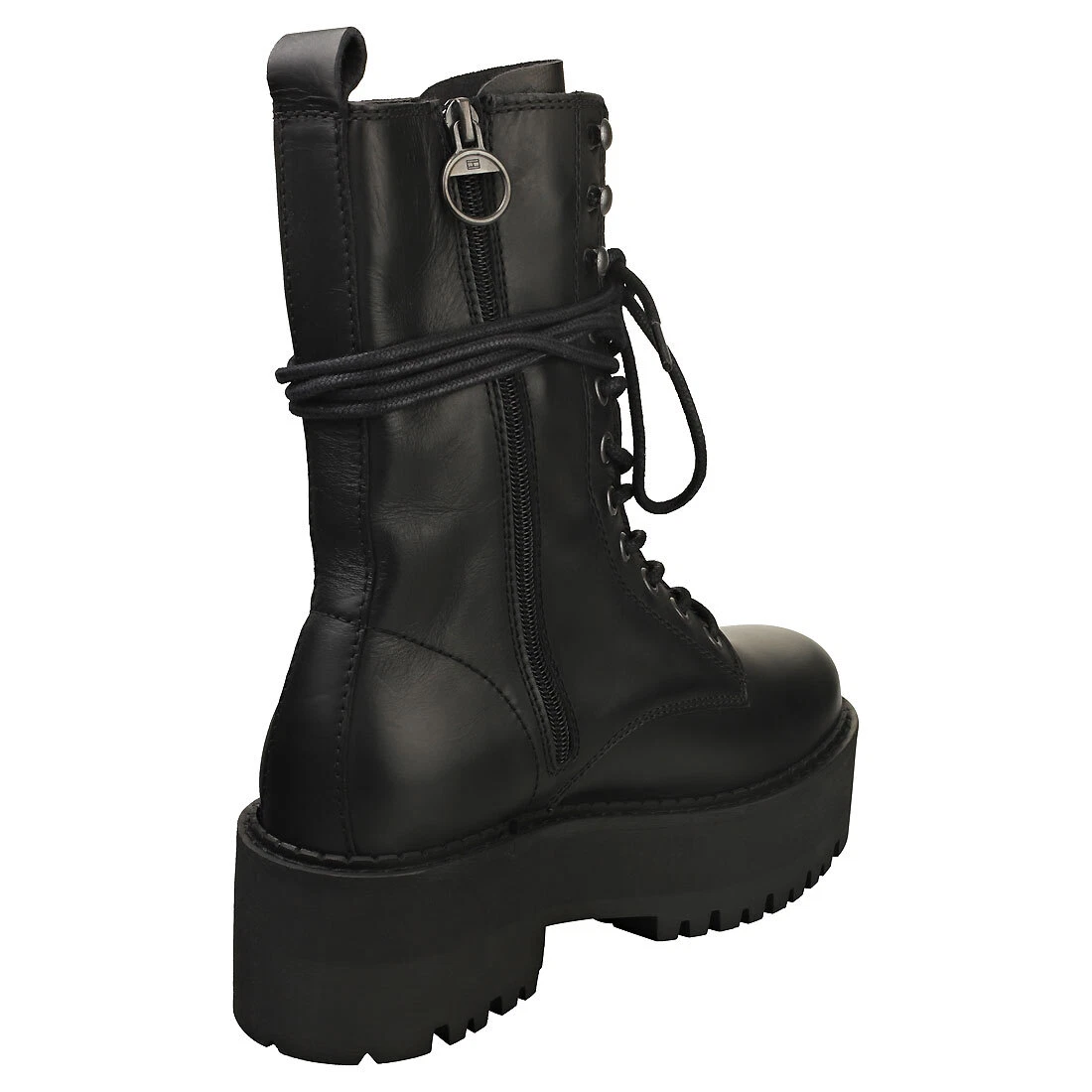 Tommy Jeans Flatform Padded Womens Black Ankle Boots eBay