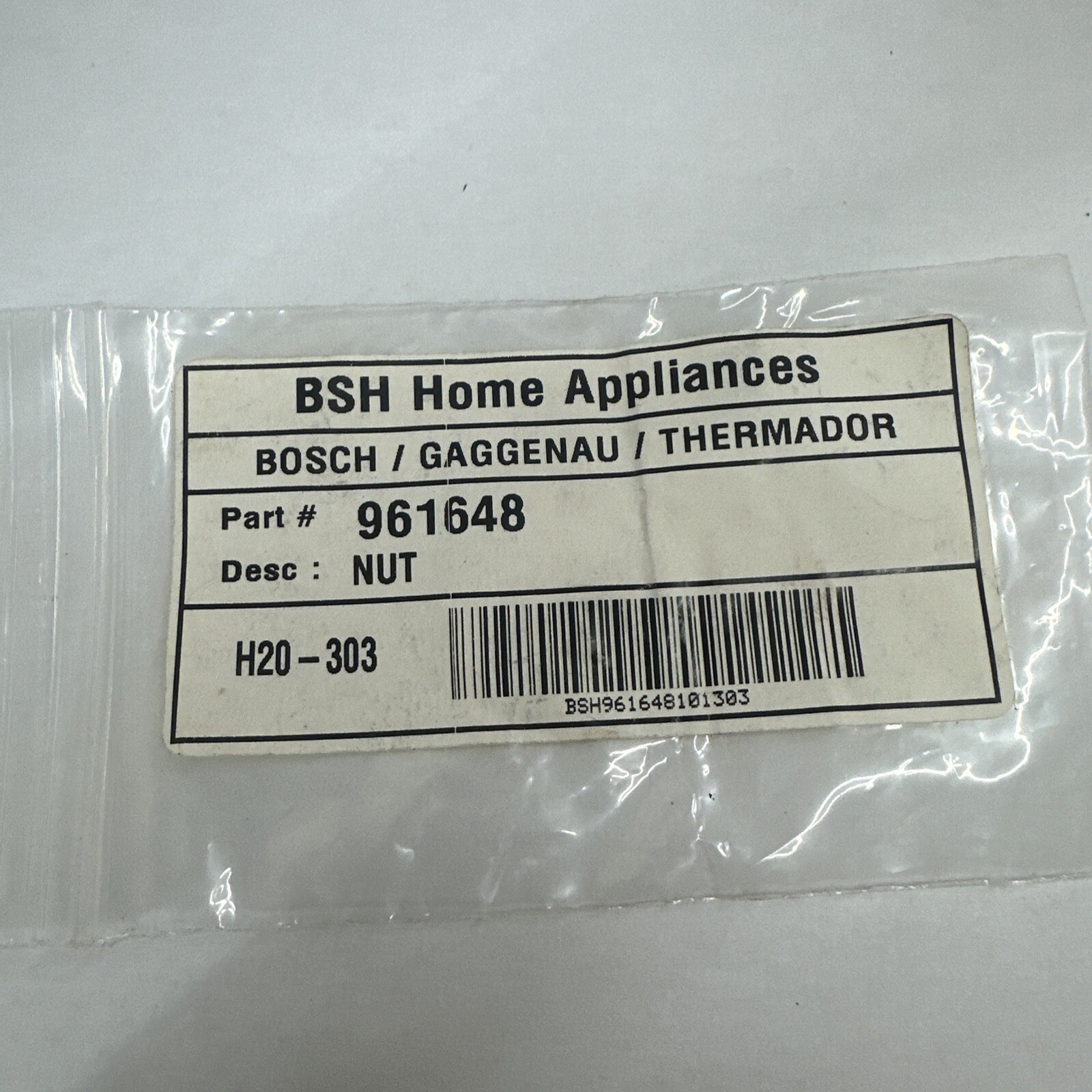 Bosch Nut, HEX NUT #8x32 Part# 00961648