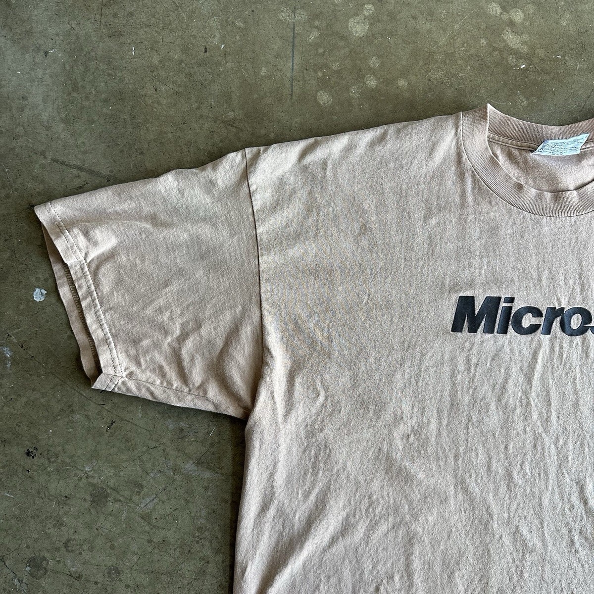 Vintage 90's Microsoft Employee Logo Tan T-shirt Men's 2XL