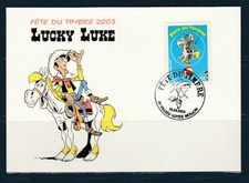 carte 1er jour fête du timbre Lucky Luke 01 Villieu Loyes Mollon   2003
