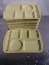 LOT OF 16 PROLON MODEL 9856 CAFETERIA/LUNCHROOM 6 COMPARTMENT FOOD TRAYS