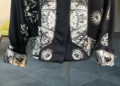 GIANNI VERSACE silk shirt w/ french cuffs Le Croci print