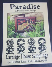 Carriage House Samplings PARADISE peacock Punchneedle Embroidery Pattern