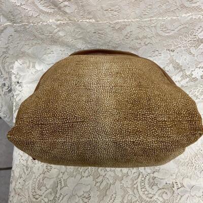 Borbonese-Redwall Quail Suede Leather Medium Handbag 14in x
