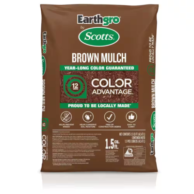 Earthgro 1.5 cu ft Brown Wood Mulch Bag Shredded Landscape Garden