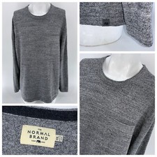 The Normal Brand Roll Hem Pocket Crew Sweater XXL Men Gray Cotton Poly YGI V4-79