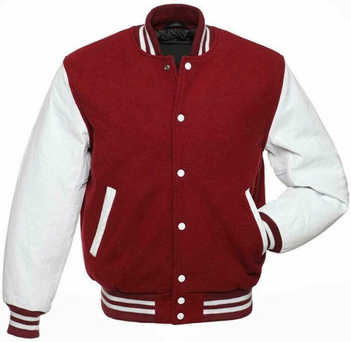 MAROON Letterman Jacket Mens Varsity 