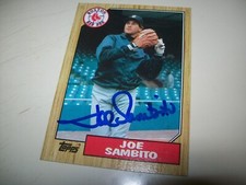 1987 TOPPS JOE SAMBITO AUTOGRAPH SIGNED AUTO #451 BOSTON RED SOX