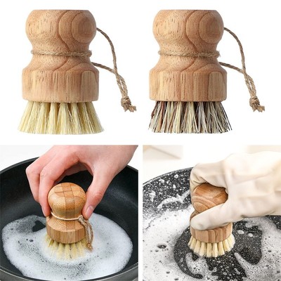 Palm Topf Bürste Bambus-Peeling-Bürsten Topf netz Brus Geschirr wasch bürste