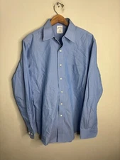 Brooks Brother 1818 Shirt Mens 15 1/2-4/5 Button Down Regent Fit Blue 6023
