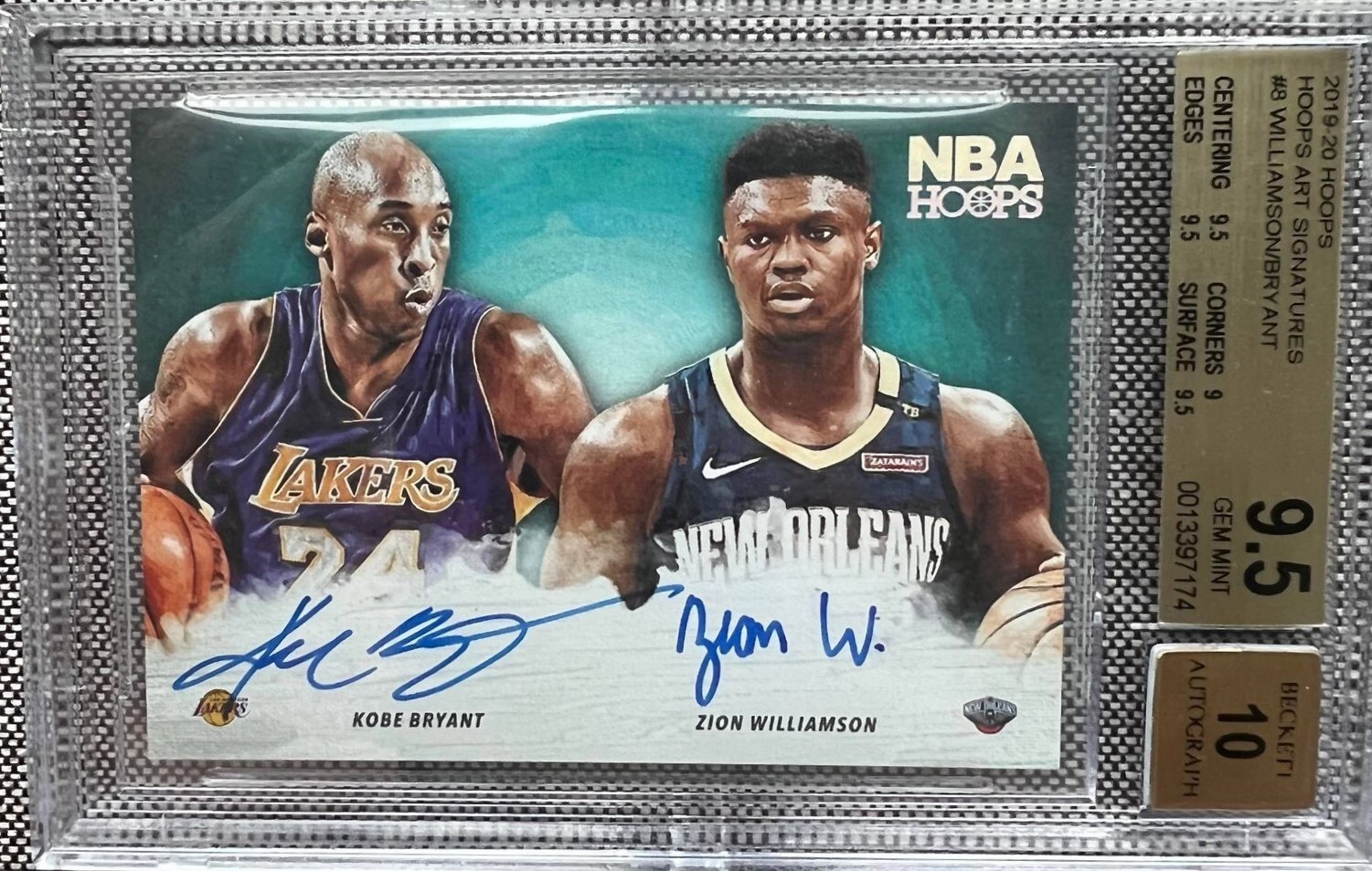 2019-20 Hoops Art Signatures Kobe Bryant Zion Williamson BGS 9.5 10 Auto  S5920K | eBay