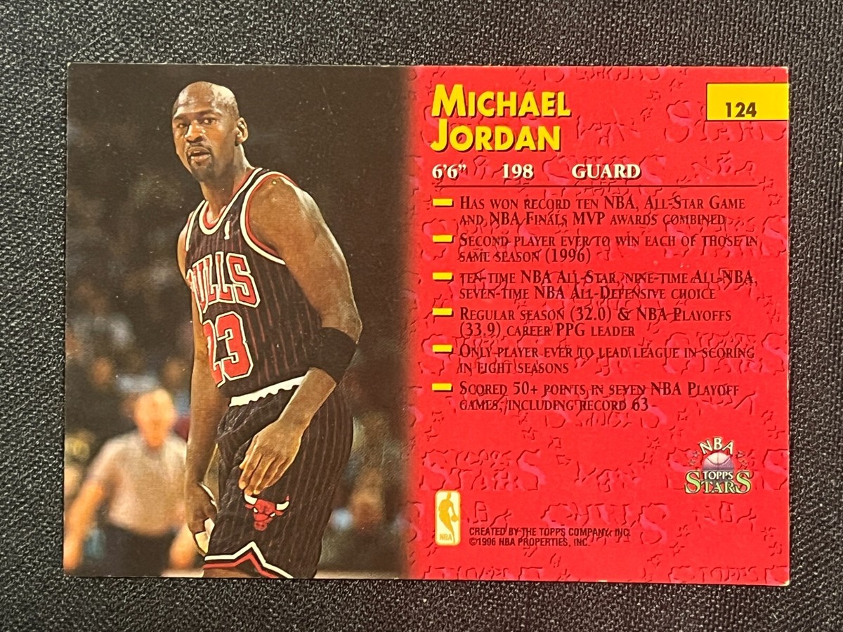NBA 1996年 ホログラム トレーディングカード 42枚 1996 Topps NBA Stars Basketball Michael Jordan #124 Nrmt