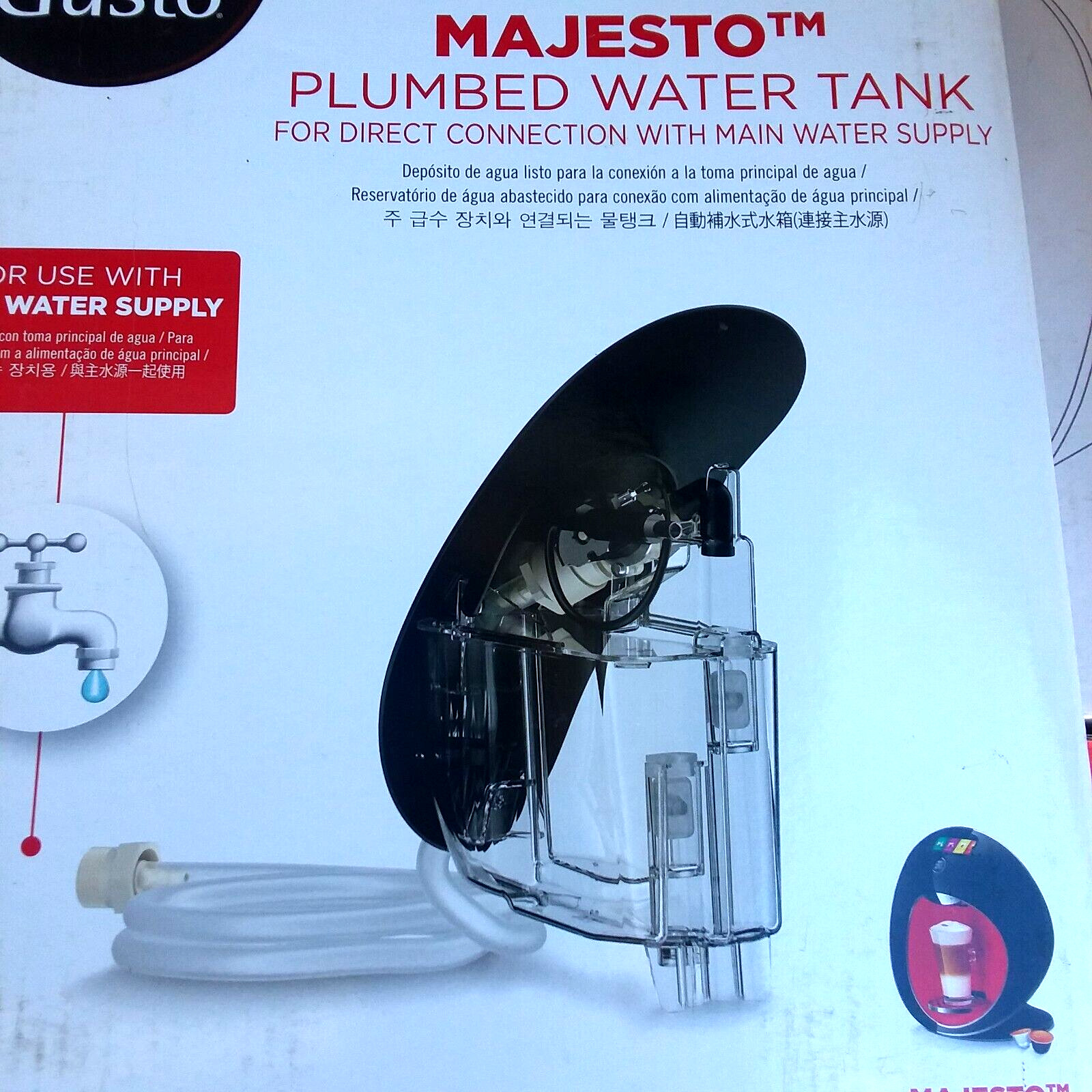 Nescafe Dolce Gusto Majesto Coffee Maker Direct Plumbed Water Tank NES49173 NEW