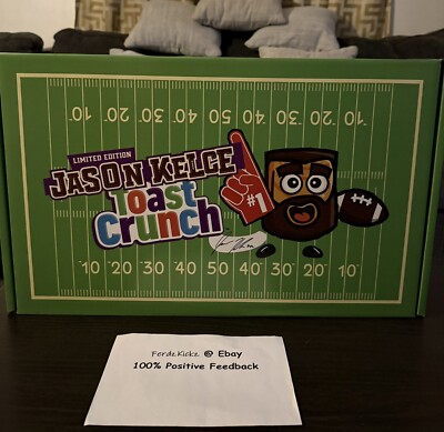 Jason Kelce Toast Crunch Breakfast Cereal Mega Box + Bowl 27 OZ General Mills