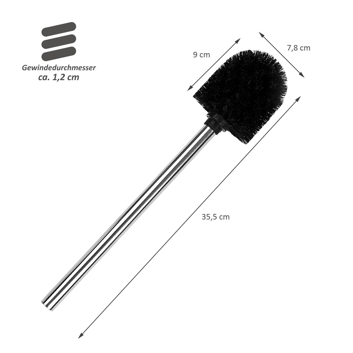 Zeller Ersatz-WC-Bürste, Schwarz, Edelstahl (o. Abb - Foto 12