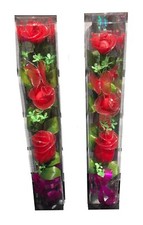 Red Roses Flowers - 3 Roses per Stem