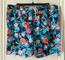 ST. JOHN S BAY Tropical Print Microfiber Swim Trunk Size XXL NWT
