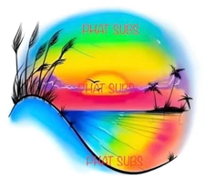 Sublimation Print Airbrush Beach Ready to Press Heat Transfer