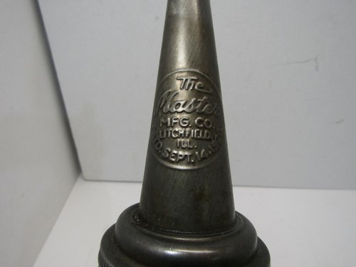 Vintage Old Glass Oil Bottle W/ Master MFG Co. Spout And Cap SAMCO - Picture 2 of 4