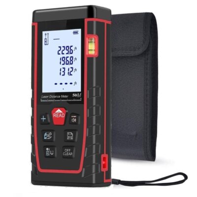 Laser Range Finder/Distance Measuring Meter Tape (Black; 164 Feet/50 m)