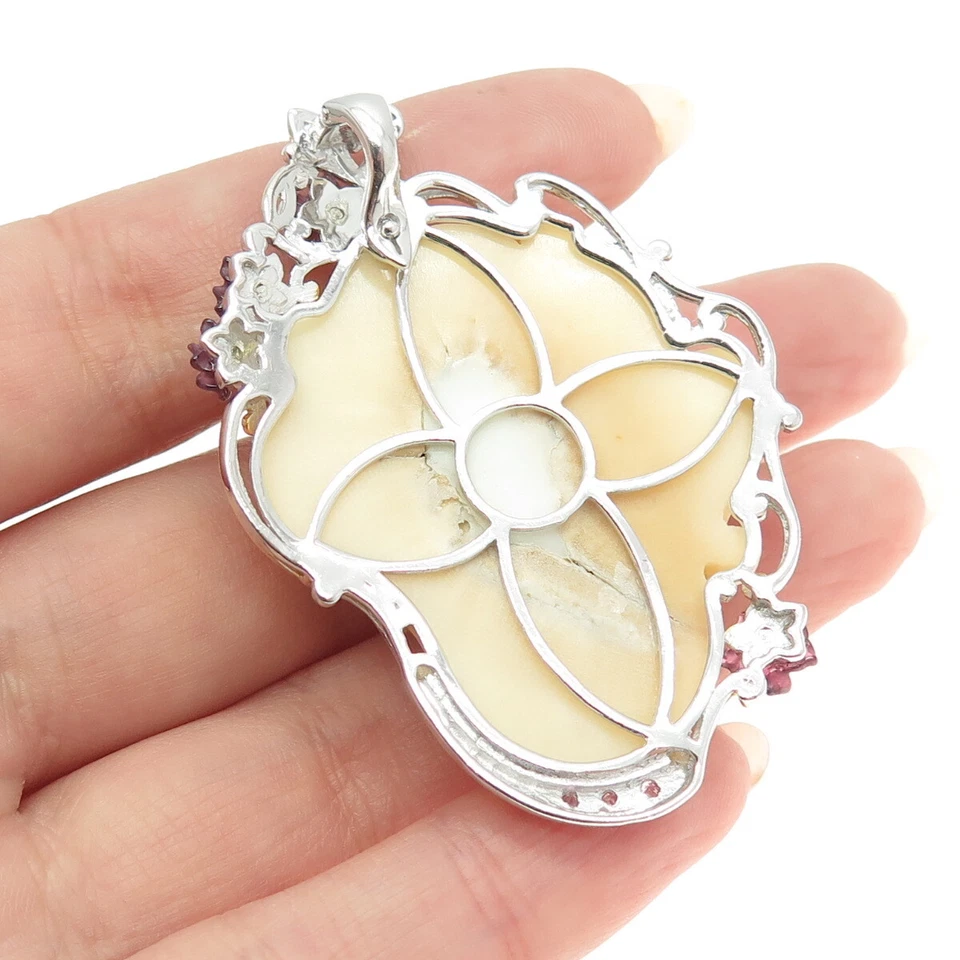 MICHAEL VALITUTTI Gems En Vogue Sterling Pink Sapphire & Amethyst Cameo Pendant - Image 2 of 4