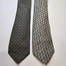 Cravatta Brioni Italy seta x2 geometrica nera argento oro lusso design cravatta 