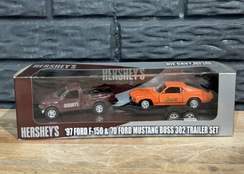 Welly Hershey Hershey's 2015 Ford F-150 & '70 Ford Mustang Boss 302 Trailer Set - Picture 1 of 5
