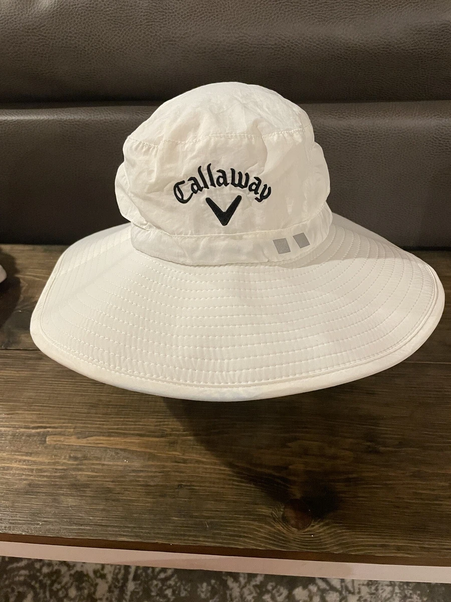 Callaway Golf Bucket Sun Hat White Adjustable. Small blue stains. See  Pictures.