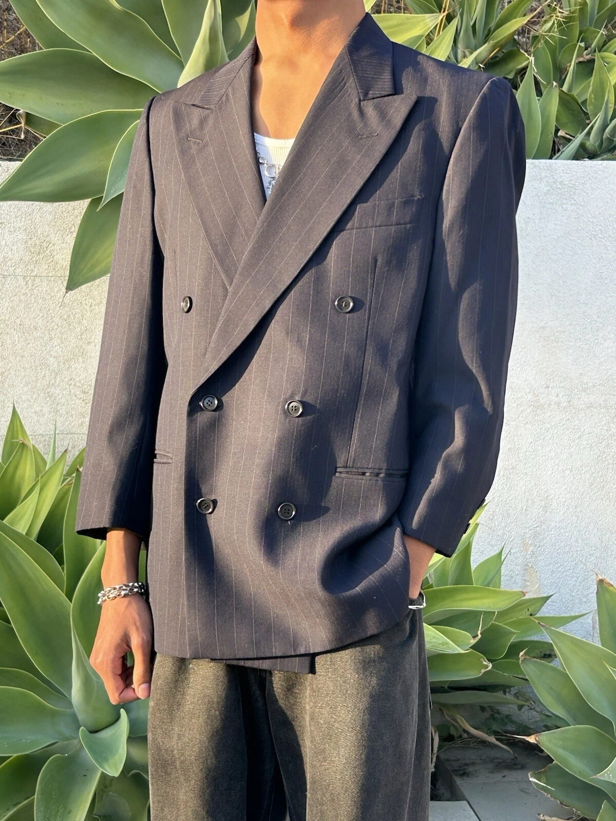 Giacca doppiopetto blazer 100% lana Valentino Uomo Italy tg 44 vintage