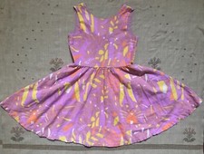Tea Collection Pink Animal Inês Machado Linen Bow Back Dress, Size 8