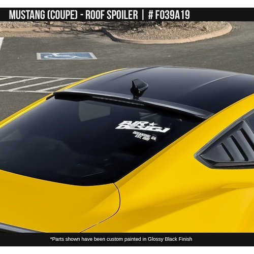 Fits 15-25 Ford Mustang Air Design Roof Upper Lip Spoiler Satin Black FO39A19 - Picture 2 of 6