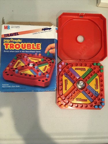 Vintage MB Popomatic Travel Trouble Game in Box from 1986 Incomplete 2-4 Players - Picture 2 of 7