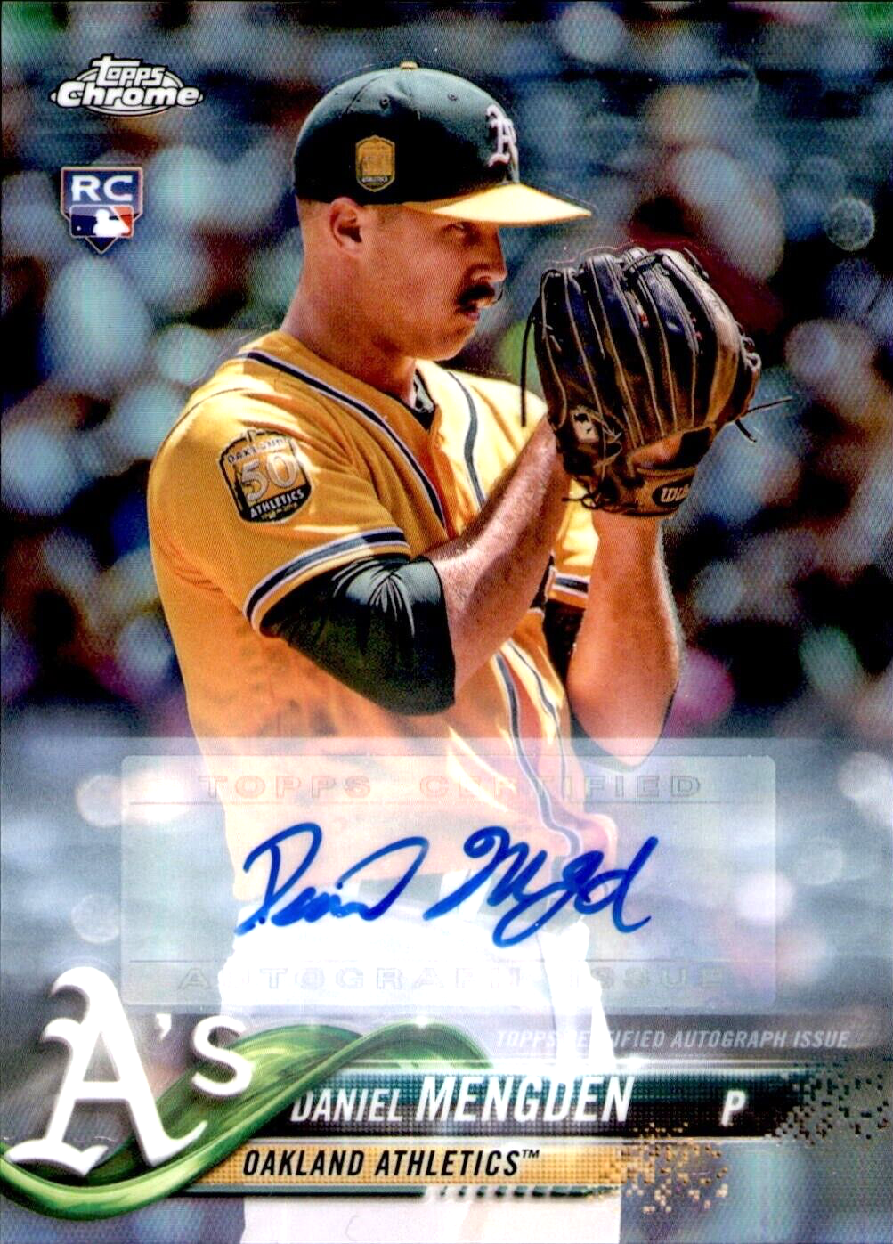 2018 Topps Chrome Update Daniel Mengden Rookie Autograph Refractor #HMT6