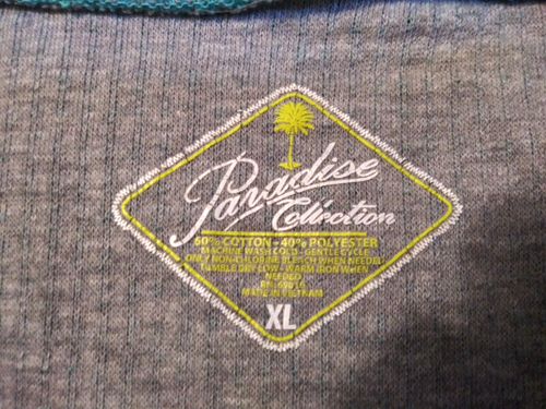 Paradise Collection 1/4 Zip Men’s Size XL Long Sleeve Thermal Waffle Teal & Grey - Picture 12 of 13