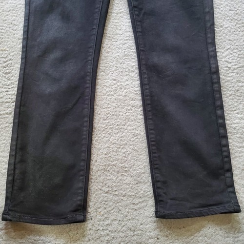 Paige Jeans Womens 27 Black Denim Cindy Transcend Coated Straight Leg Stretch - Picture 4 of 19
