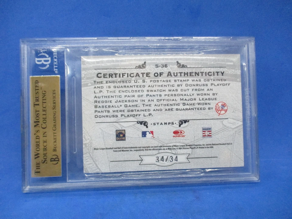 2005 Leaf Century Collection Reggie Jackson S-36 Patch Stamp 34/34 YANKEES - Image 2 of 2