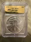 1998 $1 Silver Eagle - ICG GOLD LABEL - PR70 DCAM - 1 of 99 Austin Hutto Sig