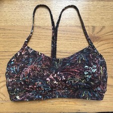Lululemon Flow Y Bra Foliage Overlay Multi Floral Size 8