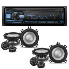 Alpine UTE-73BT Receiver, 2 Pairs S2-S40C Type S 4" Speakers, Bluetooth, Digital