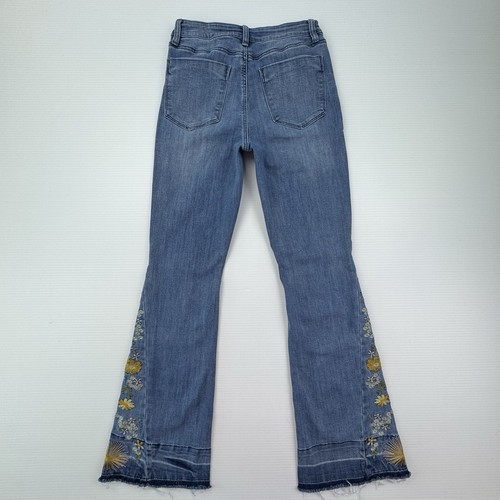 Ashley Mason Chloe bestickte Bootcut ausgestellt High Rise Jeans Boho Gr. 5/27 - Bild 6 von 13