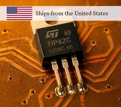 4pcs - TIP42C PNP Power Transistor - 100V 6A 65W - TO-220 - STMicroelectronics