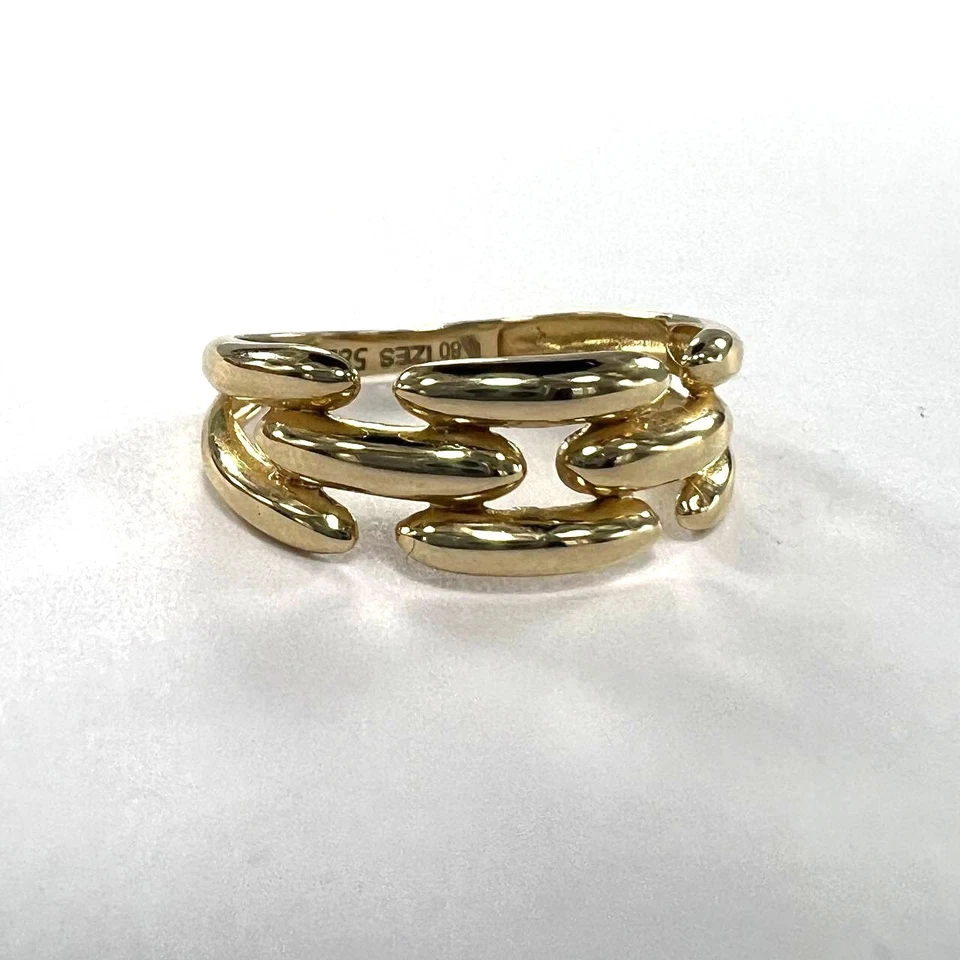 Stylish 14K yellow gold ring with a beautiful and elegant design size 7 - Image 2 of 4