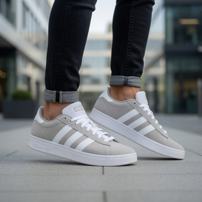 Adidas Grand Court Alpha Men's Sneakers Grey Two Cloud White JH7234 Size 9.5