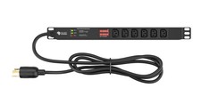 Rack Mount Power Strip - 240V 30A Single Phase PDU with Built-in Surge Protec...