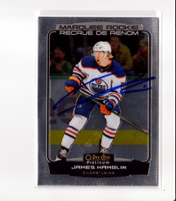 JAMES HAMBLIN autographed SIGNED '22/23 EDMONTON OILERS OPC Platinum rookie card. rookie card picture