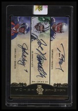 2008 Upper Deck Premier Tom Brady / Joe Namath / John Elway Trio Auto #/15