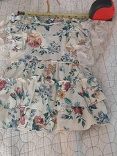 Vinta Print Ruffle Dress Girls Toddler Cream and Green Floral Cottagecore