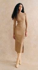 Sézane Harper Knit Midi Dress Camel NWT Size M