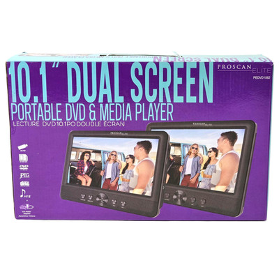 Proscan Elite 10.1'' Dual Screen Portable CD DVD Media Player PEDVD1082 Black