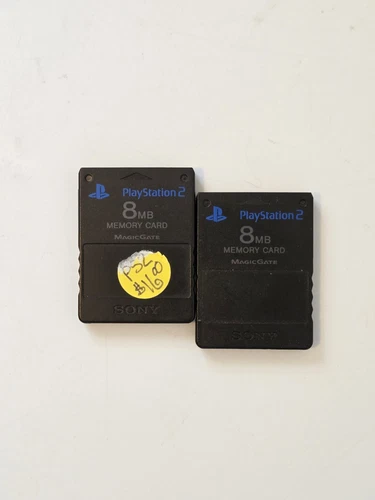 Genuine Sony Playstation 2 PS2 MagicGate 8mb Memory Cards SCPH-10020 (Lot of 2)